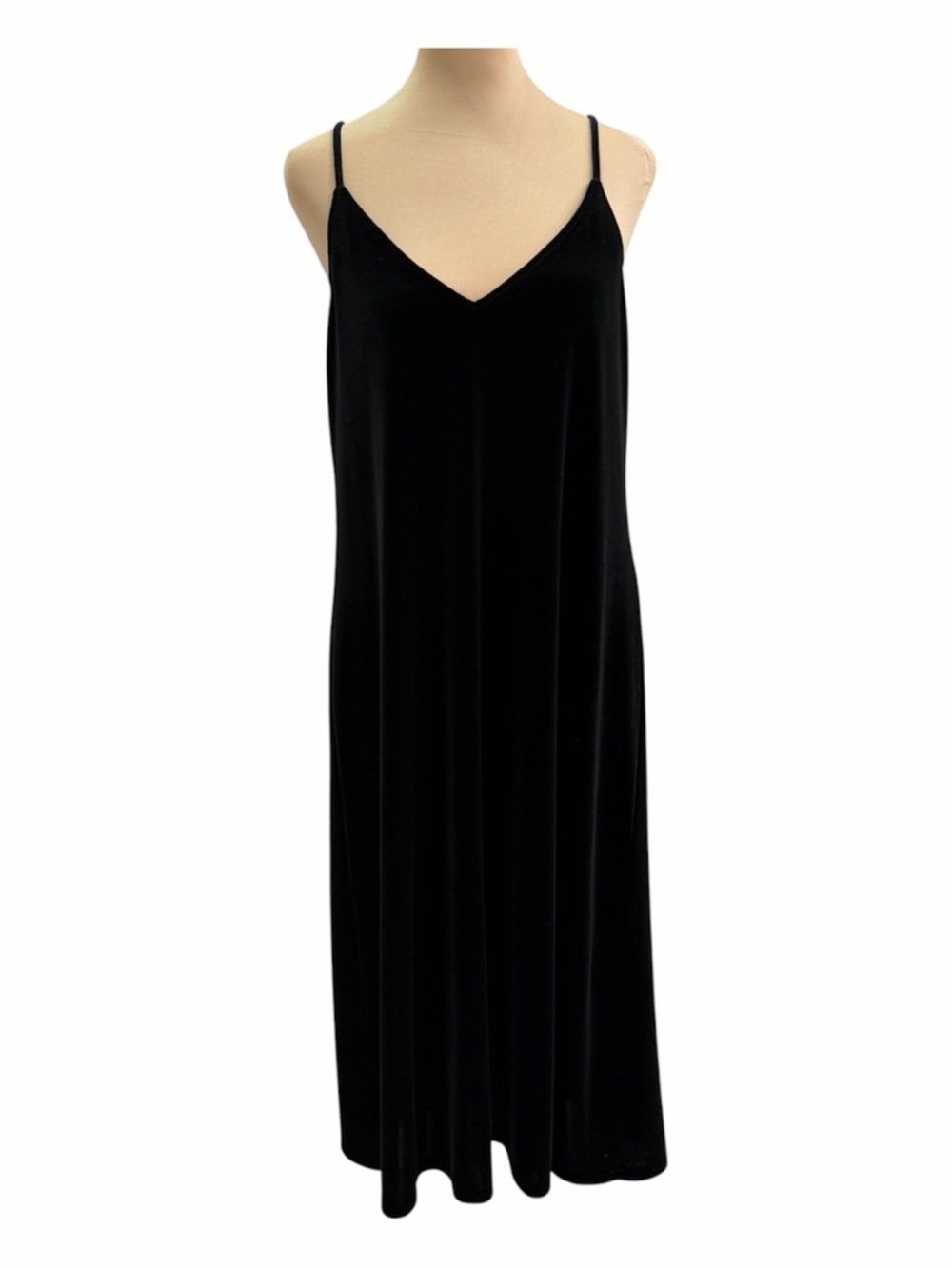 Uniqlo Black Velvet V-Neck Slip